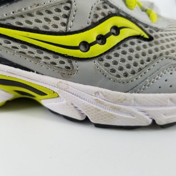 Saucony Running Walking Shoes Leather Mesh 4.50 Boys Cohesion Green Grey Black - Picture 8 of 13